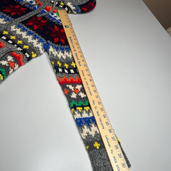 Abercrombie & Fitch Women’s Wool Blend Fair Isle Hoodie Sweater Jacket S Zip Up - Picture 2 of 11